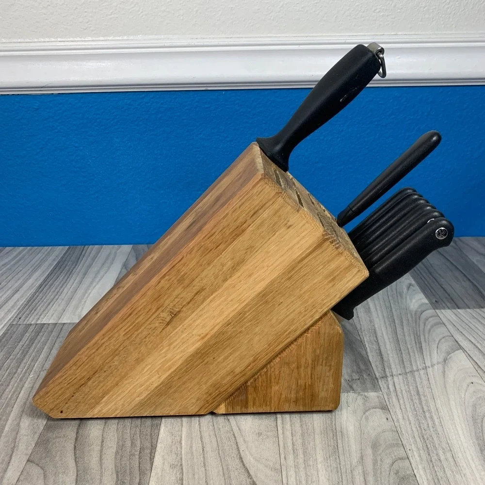 Wüsthof 7-Piece Steak Knife PARTIAL Set with Wooden Storage Block & Sharpener